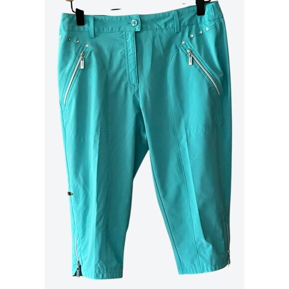 Jamie Sadock Size 2 Women's Turquoise Golf Capri Long Shorts 27" x 15.5" - Picture 1 of 6